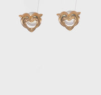 Dolphin Heart-Shape Stud Earrings (14K)