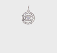 Third Eye Chakra Round Pendant (Silver) 360 - Popular Jewelry - New York