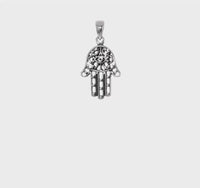 Antiqued Hamsa Pendant (Silver) 360 - Popular Jewelry - New York