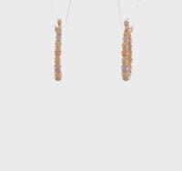 Tricolor Beaded Creole Hoop Earrings (14K) 360 - Popular Jewelry - New York