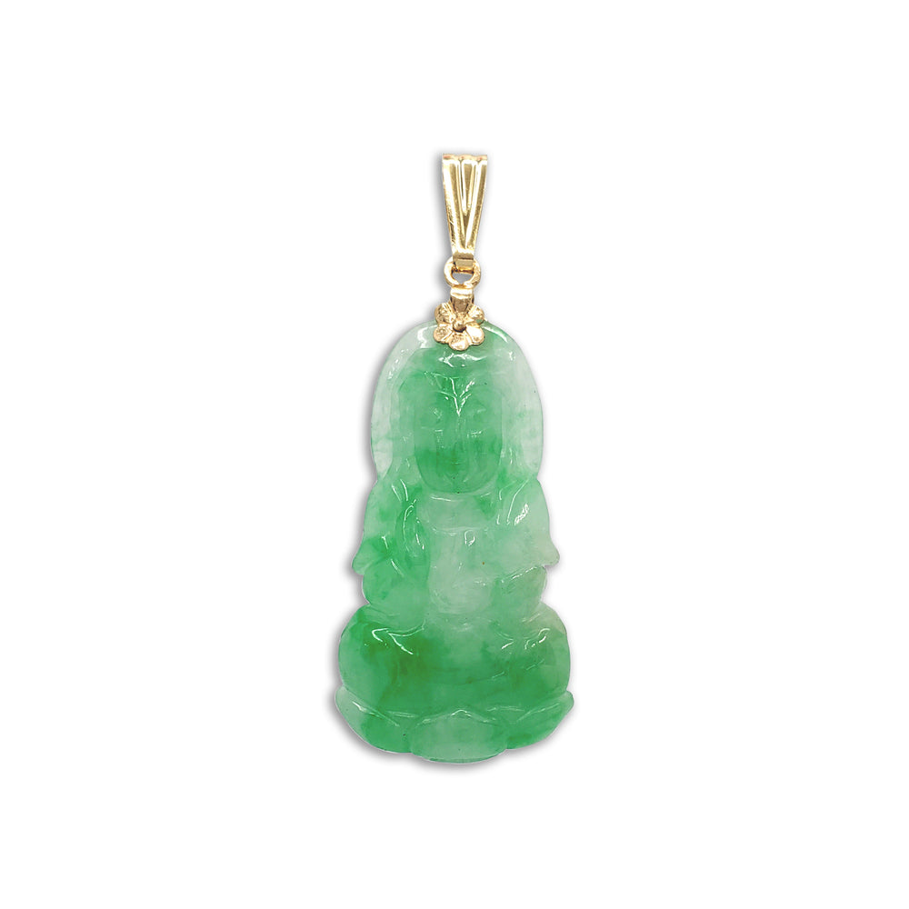 GuanYin Goddess of Mercy Jade Pendant (14K)
