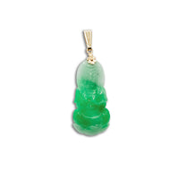 Guan Yin Goddess of Mercy Jade Pendant (14K)