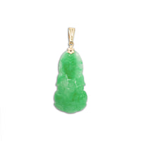 Guan Yin Goddess of Mercy Jade Pendant (14K)