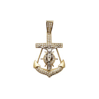 Iced-Out Anchor Crucifix Pendant (14K)