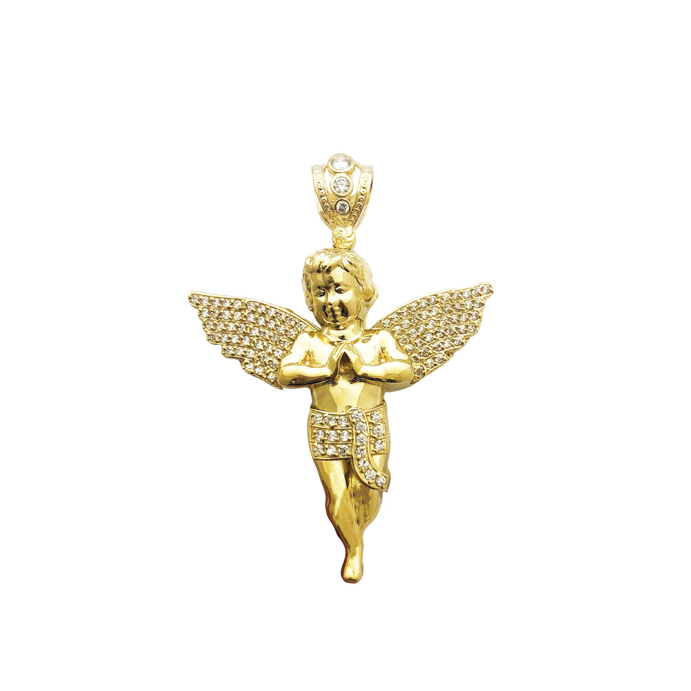 Praying Baby Angel Pendant (14K)