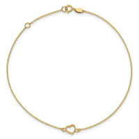 Heart Anklet Bracelet (14K).