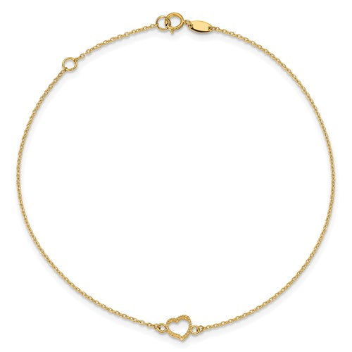 Heart Anklet Bracelet (14K).