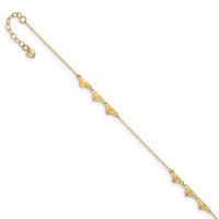 Hearts Anklet Bracelet (14K).