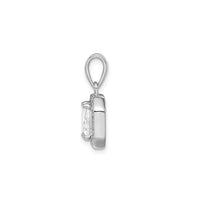 Cubic Zirconia Birth Stone Square Pendant (Silver)