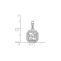 Cubic Zirconia Birth Stone Square Pendant (Silver)