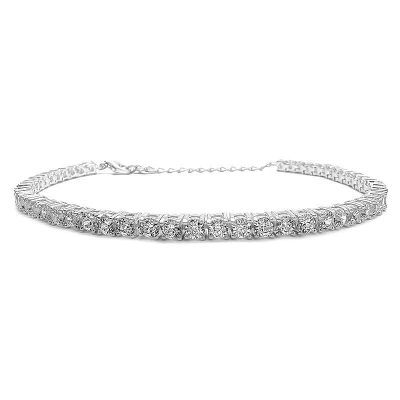 Adjustable Zirconia Tennis Bracelet (Silver) Popular Jewelry New York