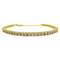 Gelang Tenis Zirconia sing Luwes (Perak Kuning) Popular Jewelry New York