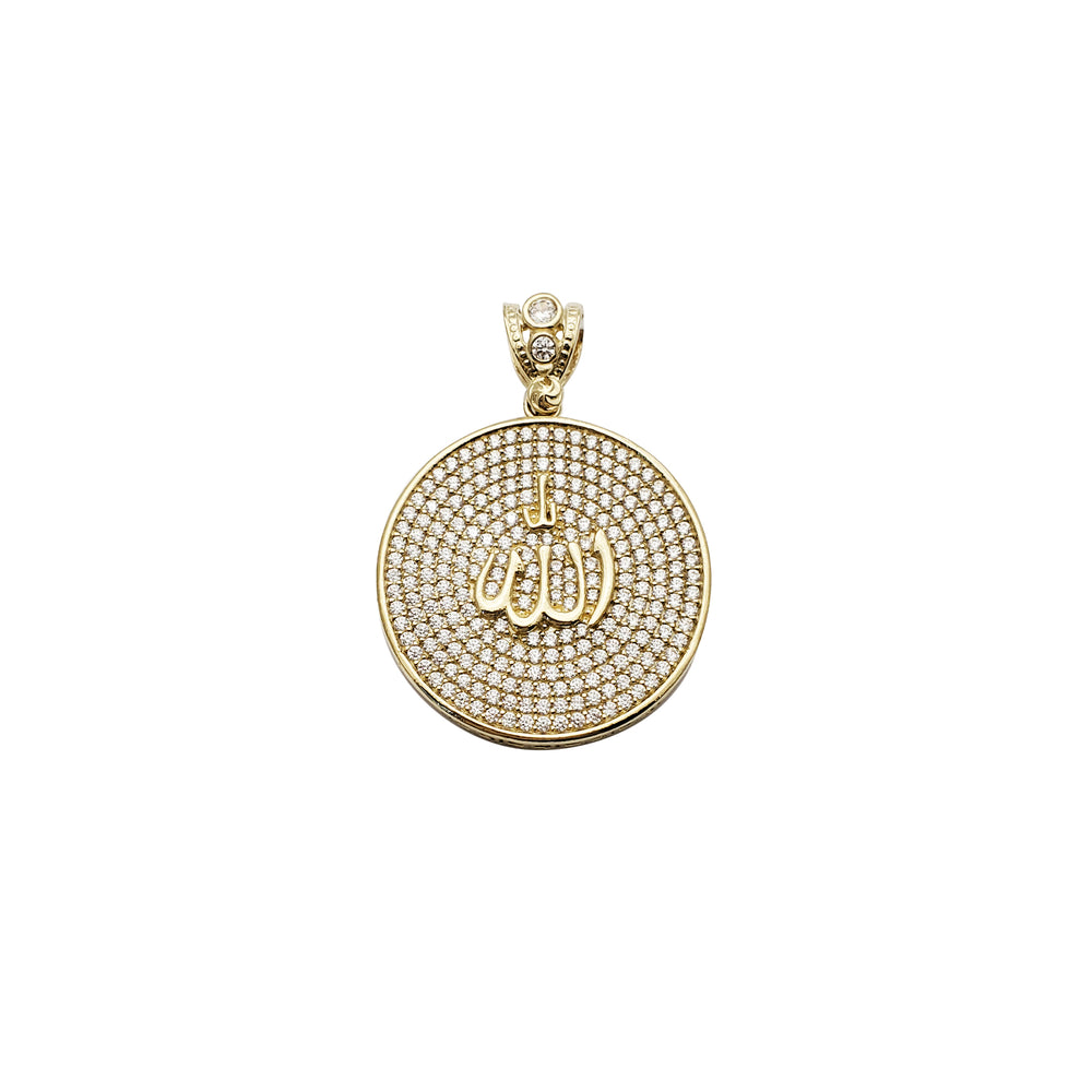 Allah Round CZ Pendant (14K)