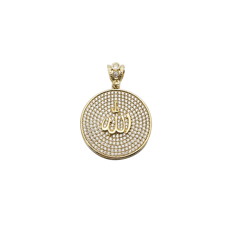 Allah Round CZ Pendant (14K)