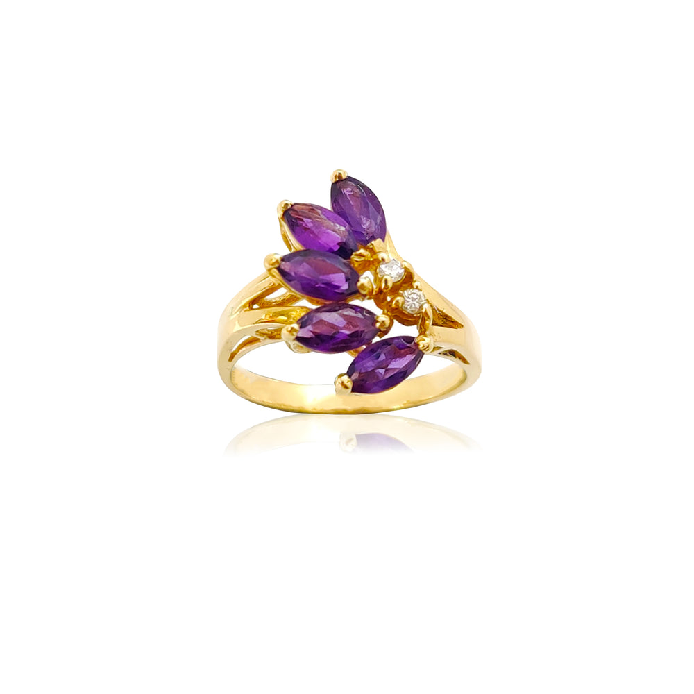 Amethyst Branched Ring (14K) Popular Jewelry New York