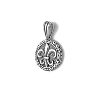 Antik Finish Fleur de Lis Medalion Kulon (Gümüş) Popular Jewelry New York
