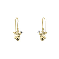 Angelas, laikantis žvaigždės kabančius auskarus (14K) Popular Jewelry NY
