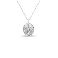 Angel Oval Shape Necklace (Silver)