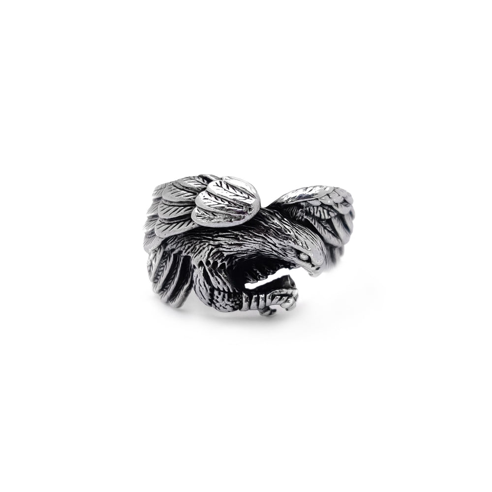 Antique-Finish Flying Eagle Ring (Silver) Popular Jewelry New York