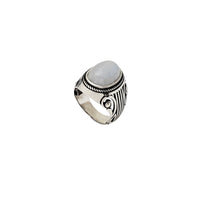 Antique Look Stone Set Ring (Silver)