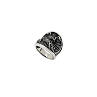 Antique Look Wide Eagle Ring (Silver)