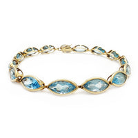 Aquamarine Marquise Shape Bracelet (14K).