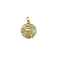Aquarius Zodiac Sign Medallion Pendant (Yellow Silver) Popular Jewelry New York