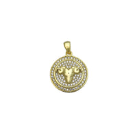 Aries Zodiac Sign Medallion Pendant (Yellow Silver) Popular Jewelry New York