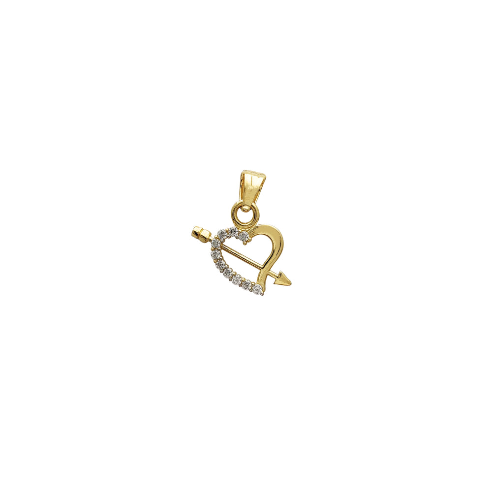 Arrow & Outlined Heart Pendant (14K) Popular Jewelry New York