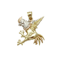 Attacking Rooster CZ Pendant (14K).