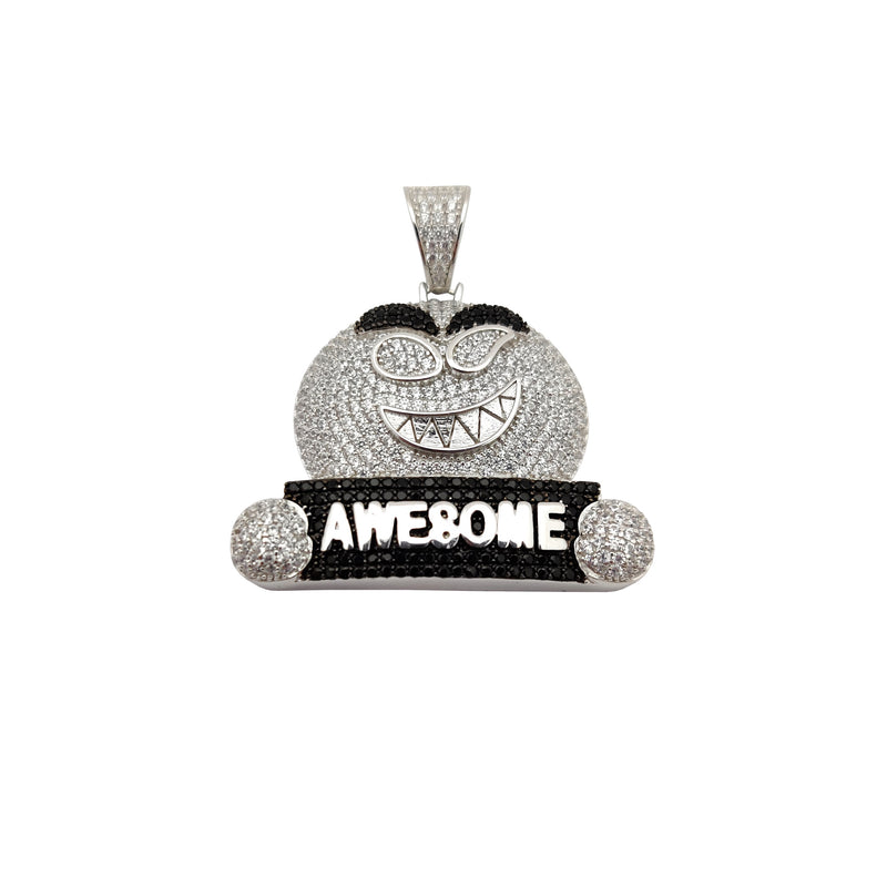 Awesome Emoji CZ Pendant (Silver) Popular Jewelry New York