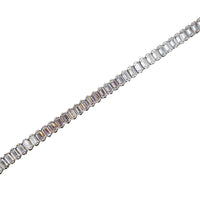 Cubic Zirconia Baguette Stone Bracelet (Silver)