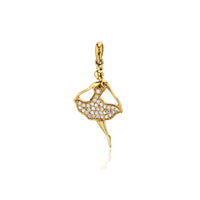 Yellow Gold CZ Ballerina Pendant (14K)