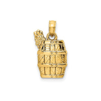 Wine Barrel with Grapes Pendant (14K)