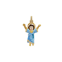 Diamond Enamel Baby Jesus Pendant (14K)