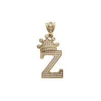 Icy Crowned Initial Letter Pendant (14K)