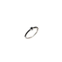 Black Onyx Heart Ring (Silver)