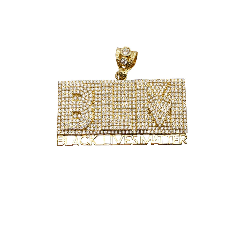 Cubic Zirconia Black Lives Matter Pendant (10K)