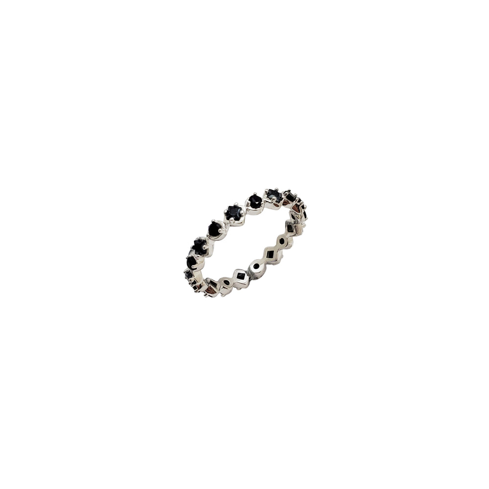 Black Onyx Eternity Ring (Silver)