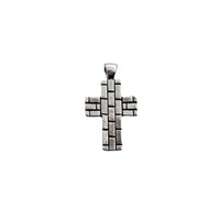 Block Design Cross Pendant (Silver)