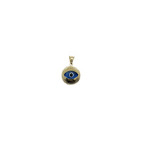 Spiral Fluted Textured Evil Eye Pendant (14K)