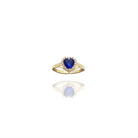 CZ Heart Stone & Halo Ring (14K)