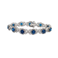 Light Blue Round and Marquise Lady Bracelet (Silver)
