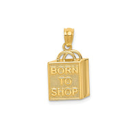 Yellow Gold Shooping Bag "Born to Shop" Pendant (14K)