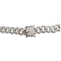 Iced-Out Rhomboid Cuban Chain (Silver)