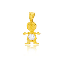 Yellow Gold Boy CZ Pendant (14K)