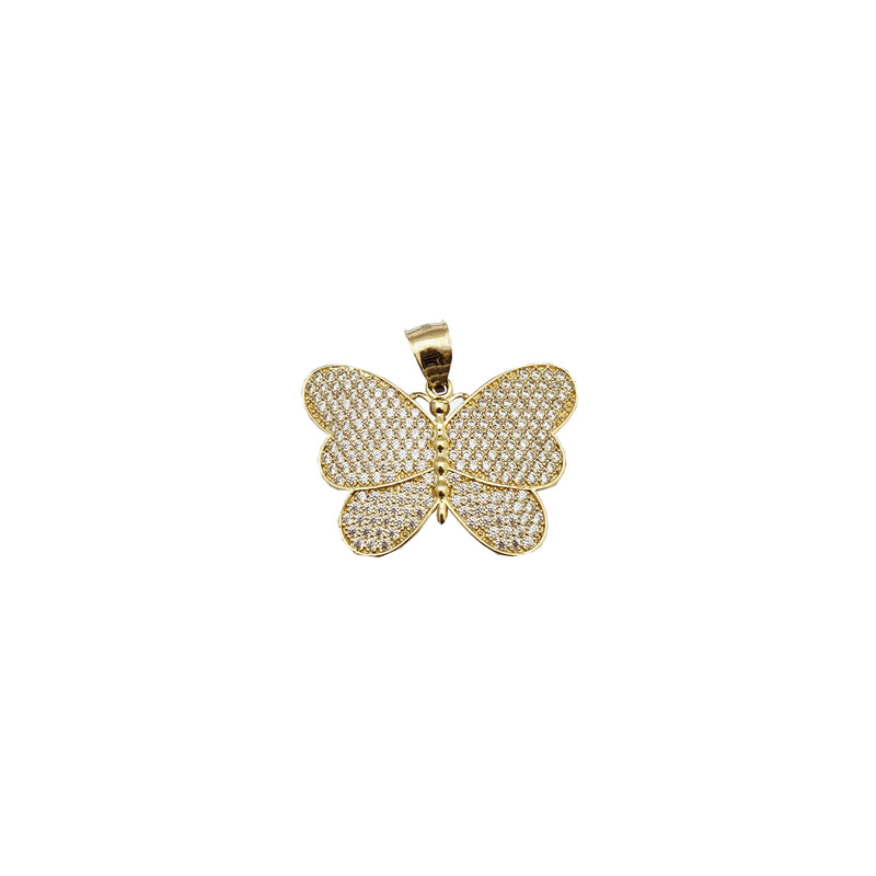 Yellow Gold Iced-out Butterly Pendant (14K)