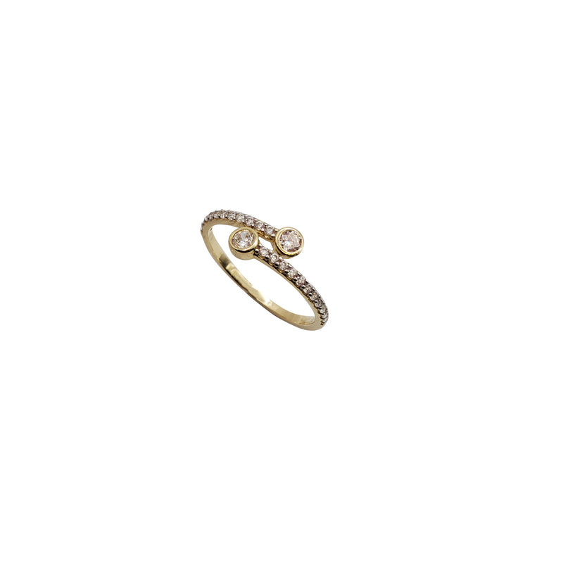 Cubic Zirconia Bypass Ring (14K)