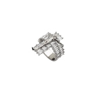 Baguette Iced Crucifix CZ Ring (Silver)