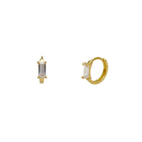 Baguette Stone-Set Huggie Earrings (14K) Popular Jewelry New York